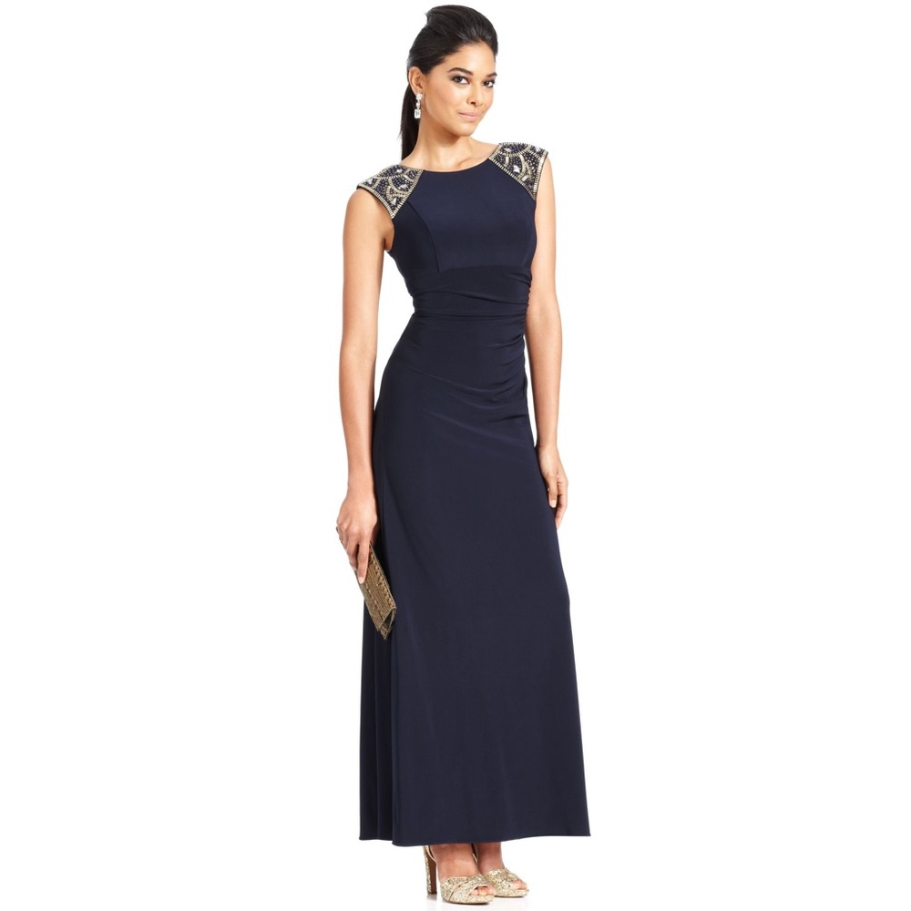Navy Floor Length / Maxi Evening Gown